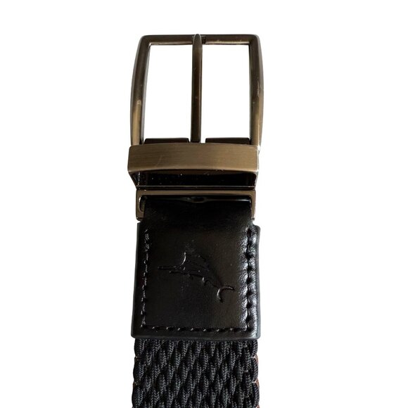 Tommy Bahama Leather Stretch Braided Reversible Belt Men's Small (32-36) Black - Picture 3 of 8